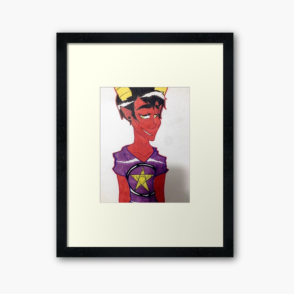 1000x1000 Satan Drawing Framed Art Print