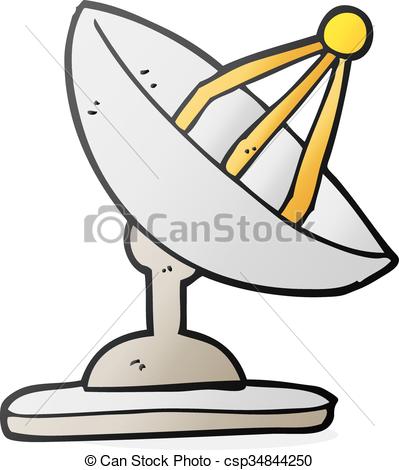 399x470 Freehand Drawn Cartoon Satellite Dish