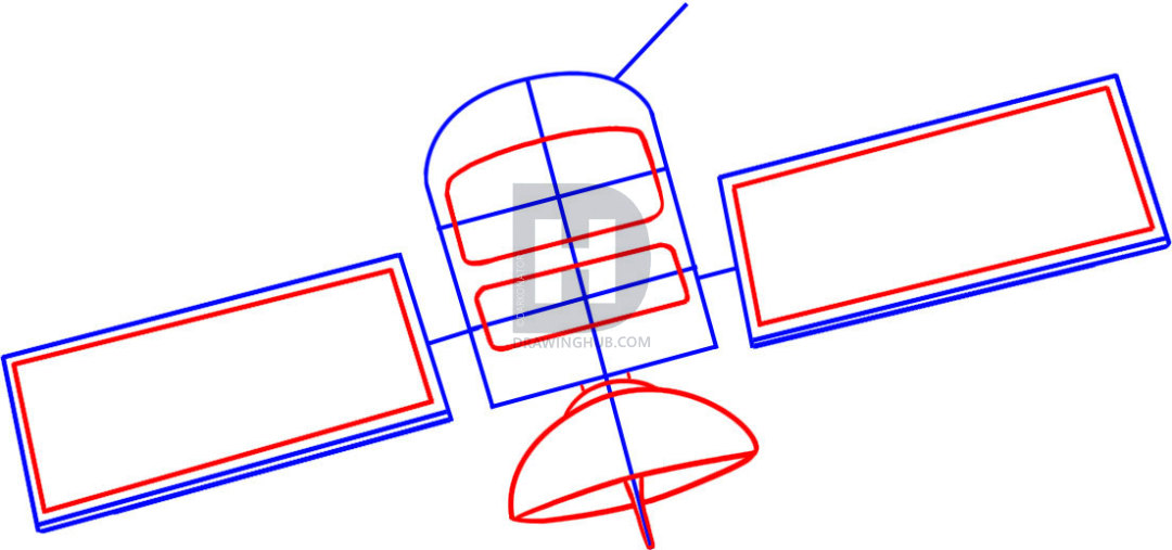1080x507 How To Draw A Satellite, Step