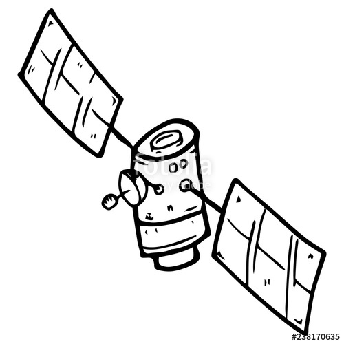 500x500 space satellite vector illustration of a mobile satellite hand