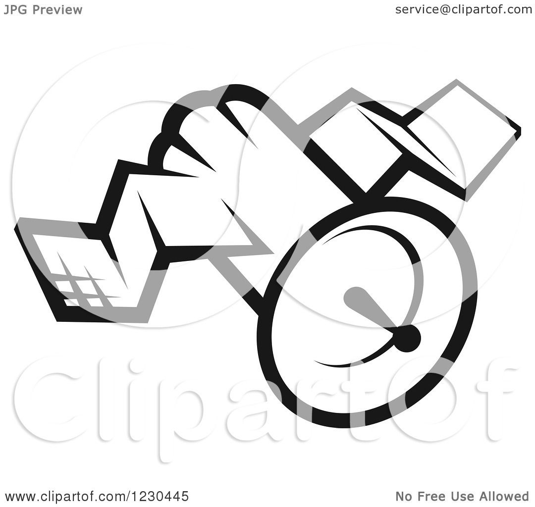 1080x1024 Clipart Of A Black And White Satellite