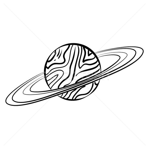 600x600 Sketch Saturn Icon Vector Illustration Igor Netkoff