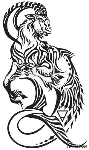 298x500 Capricorn Zodiac Sign Tribal Tattoo Style Mythological Creature