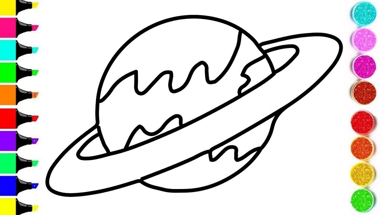 1280x720 Saturn Planet Drawing And Coloring For Kids ! Planet Coloring