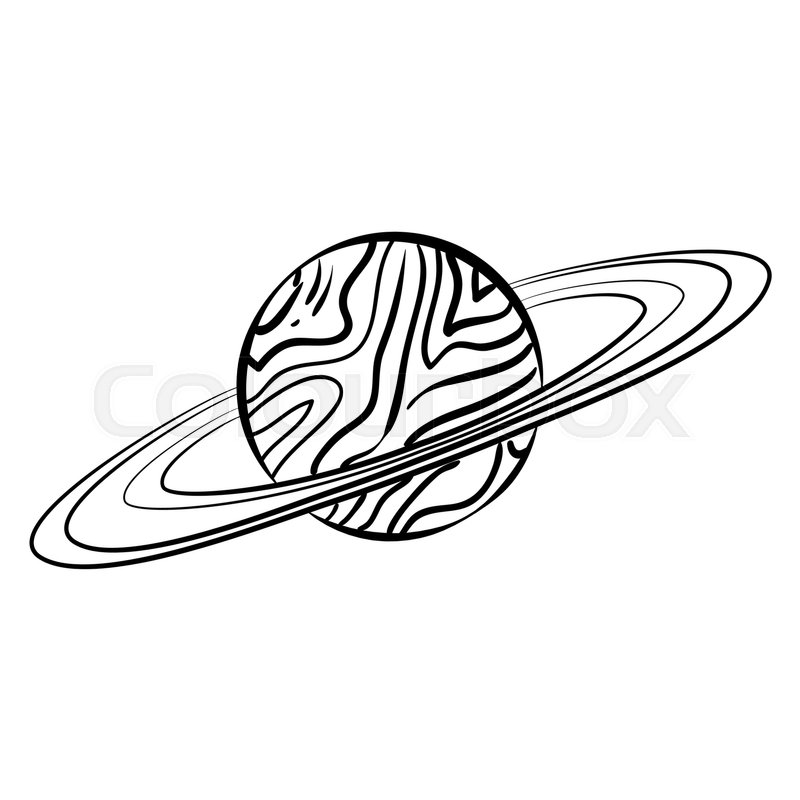 800x800 Vector Outline Saturn Planet With Stock Vector Colourbox