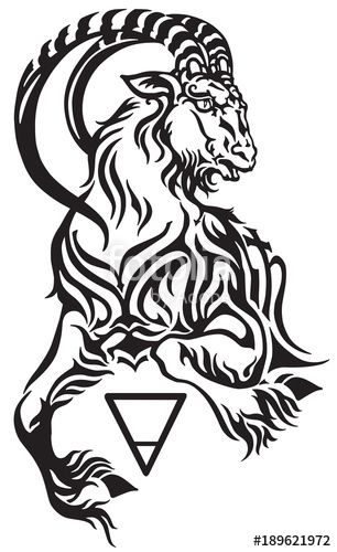 306x500 Capricorn Zodiac Sign Tribal Tattoo Style Mythological Creature