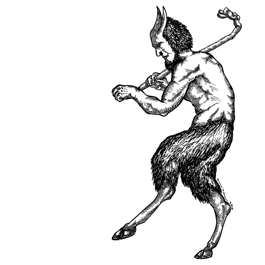 900x900 Pan Satyr Drawing