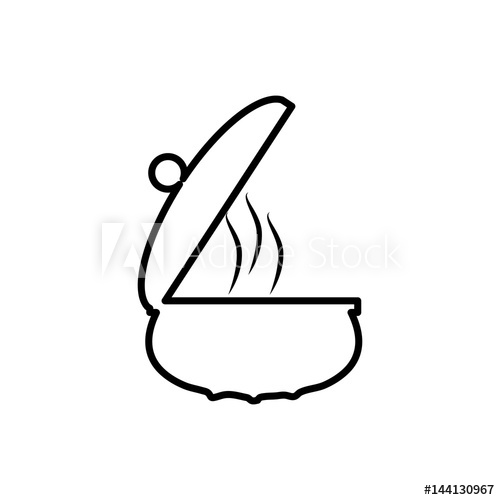 500x500 Saucepan Pot Cooking Outline Vector Illustration