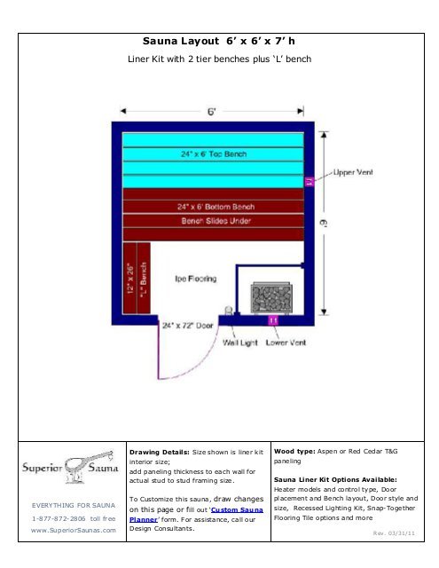495x640 Sauna Layout X X H