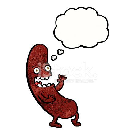 440x440 Cartoon Sausage With Thought Bubble Stock Vector