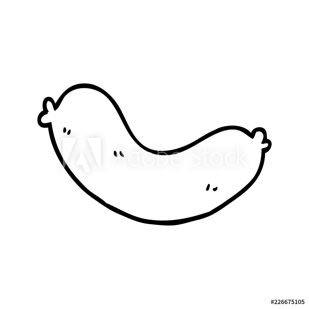 1000x1000 Photo Art Print Line Drawing Cartoon Uncooked Sausage Europosters
