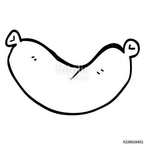 500x500 Line Drawing Cartoon Of A Sausage Stock Image And Royalty Free
