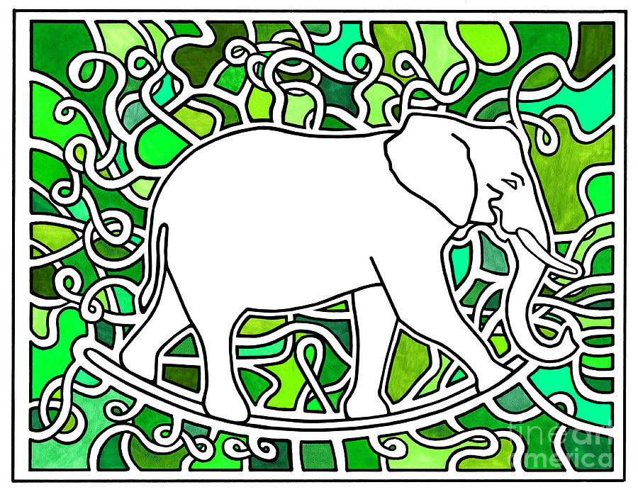 900x694 elephant rocker savannah drawing