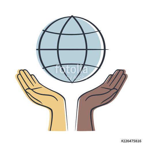 497x500 Hand Holding Earth Save Earth Concept Vectors Symbol Stock