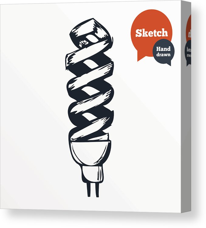 678x750 Energy Saving Light Bulb Hand Drawn L Canvas Print Canvas