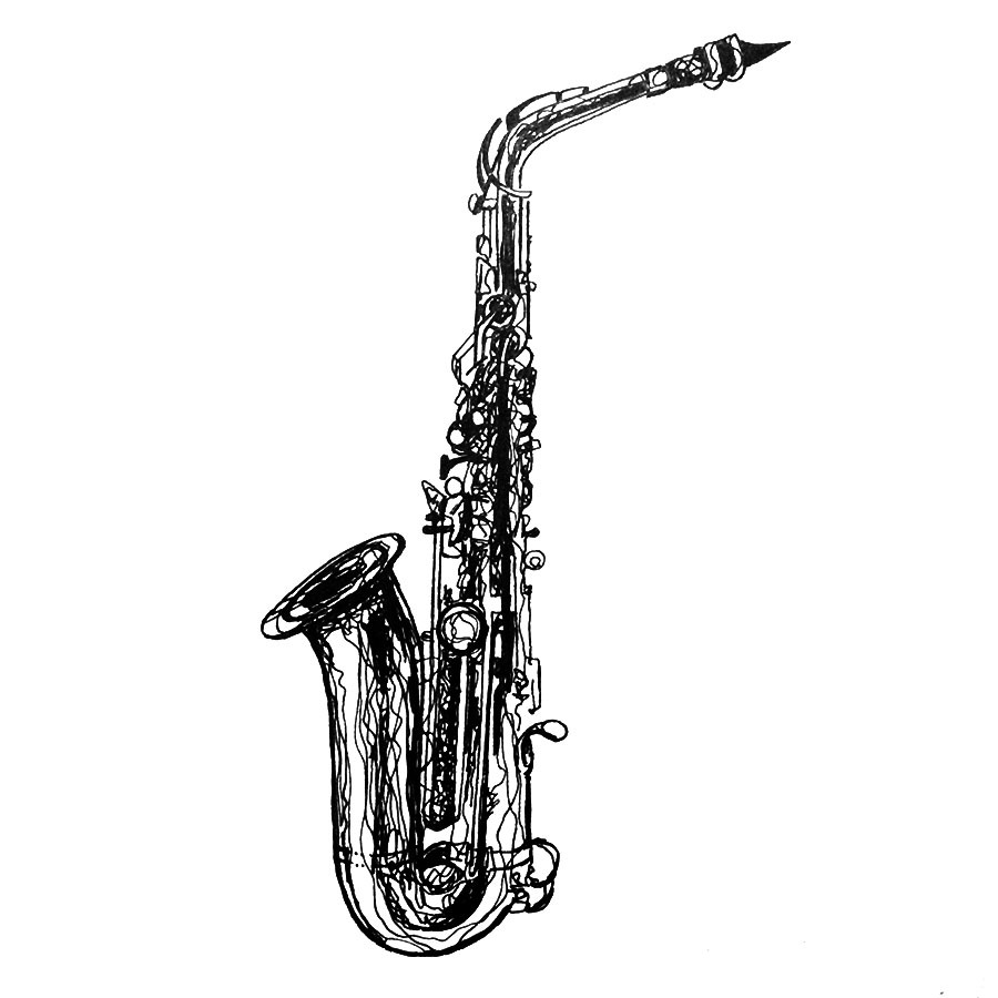 Sax Drawing | Free download on ClipArtMag