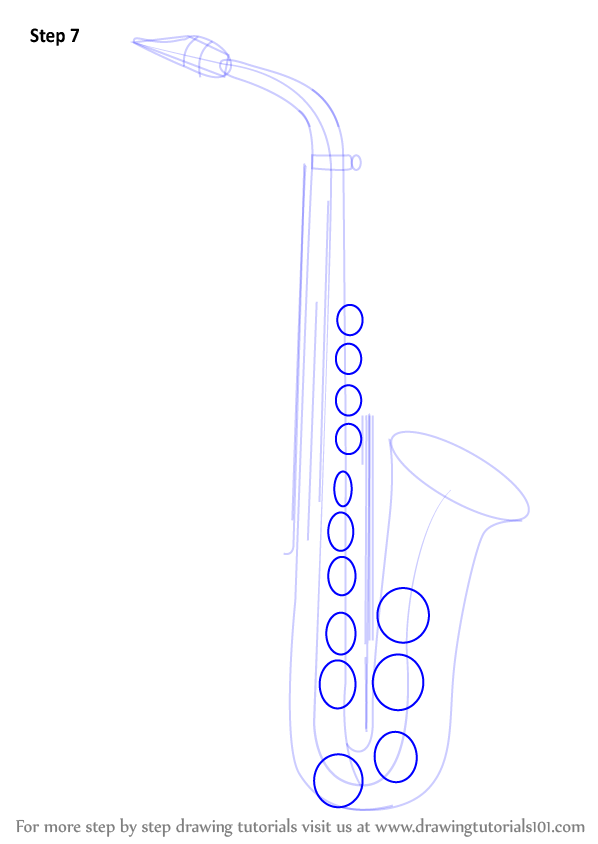 598x844 Learn How To Draw A Saxophone