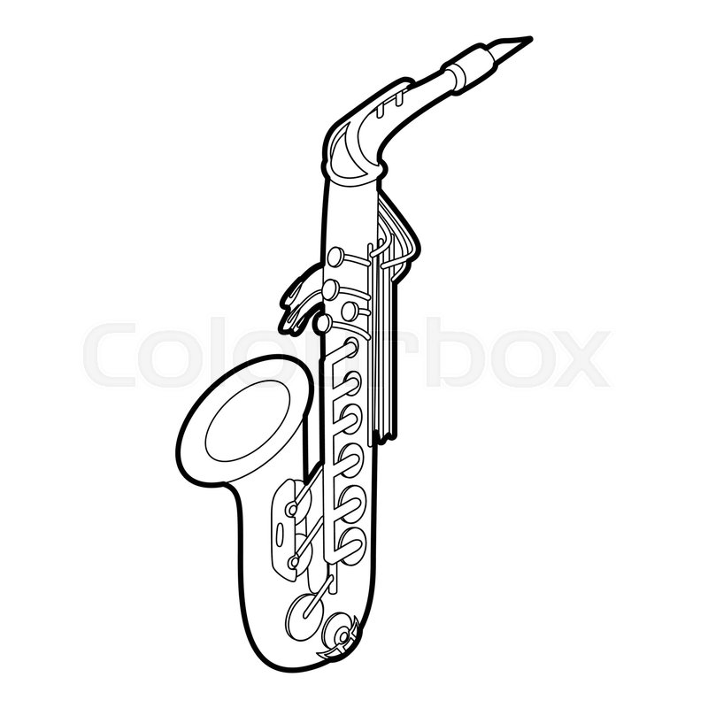 800x800 Saxophone Icon Outline Isometric Stock Vector Colourbox