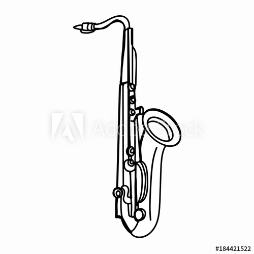 500x500 Realistic Saxophone Illustration Drawing