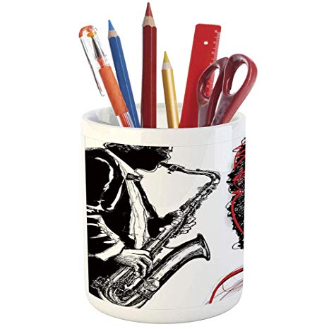 466x466 Pencil Pen Holder, Afro Decor, Printed Ceramic Pencil