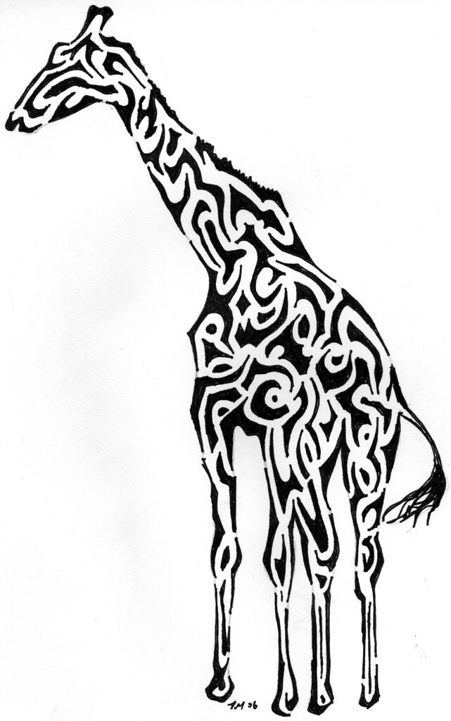 641x1024 Tribal Giraffe I Started Making The Shapes Into Shapes Scallop