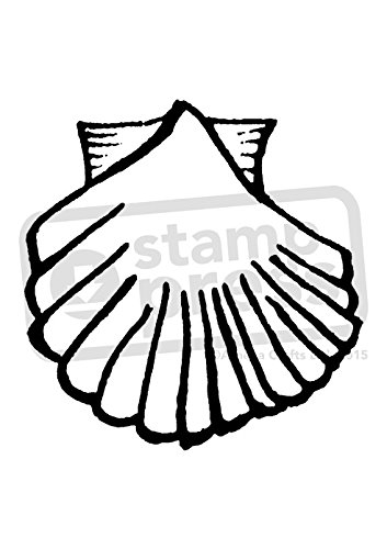 353x500 'scallop Shell' Unmounted Rubber Craft Stamp