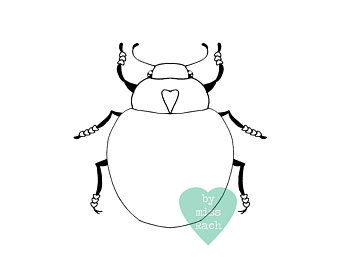 340x270 Scarab Drawing Etsy