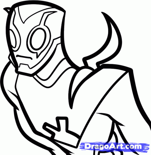 507x520 step how to draw blue beetle, young justice, blue beetle