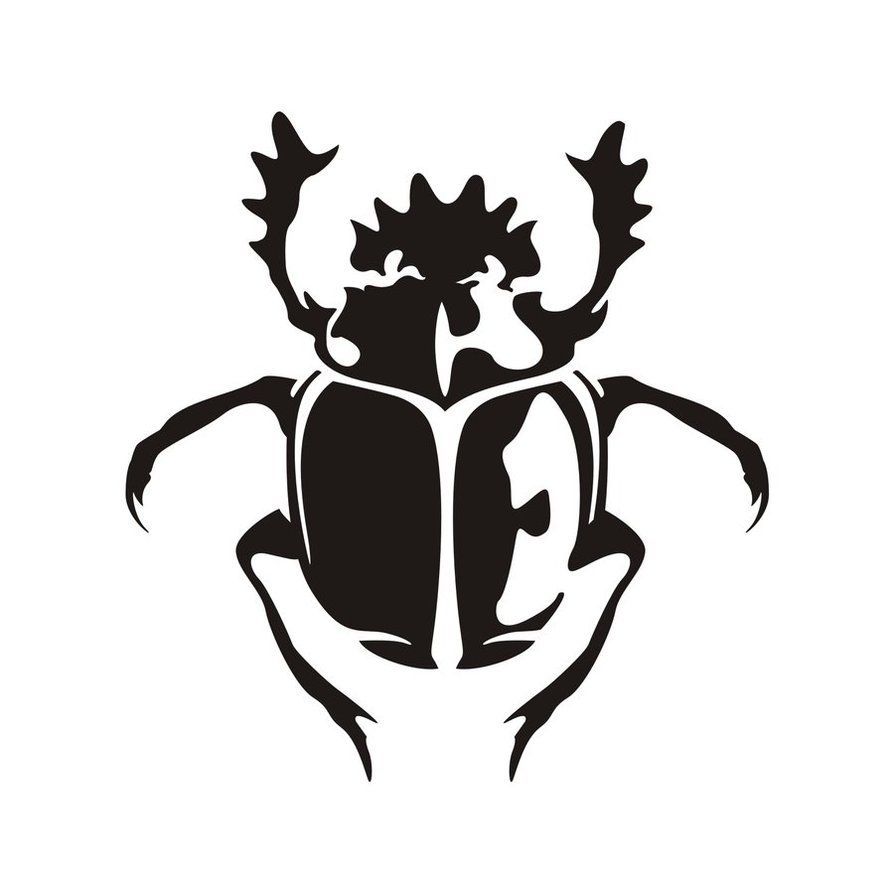 894x894 Black Scarab Drawing