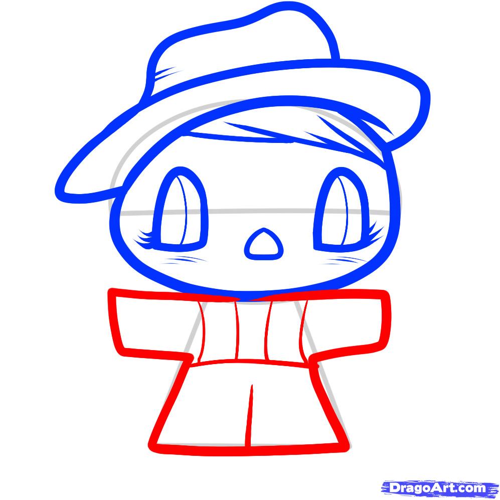 997x997 How To Draw A Scarecrow For Kids, Step