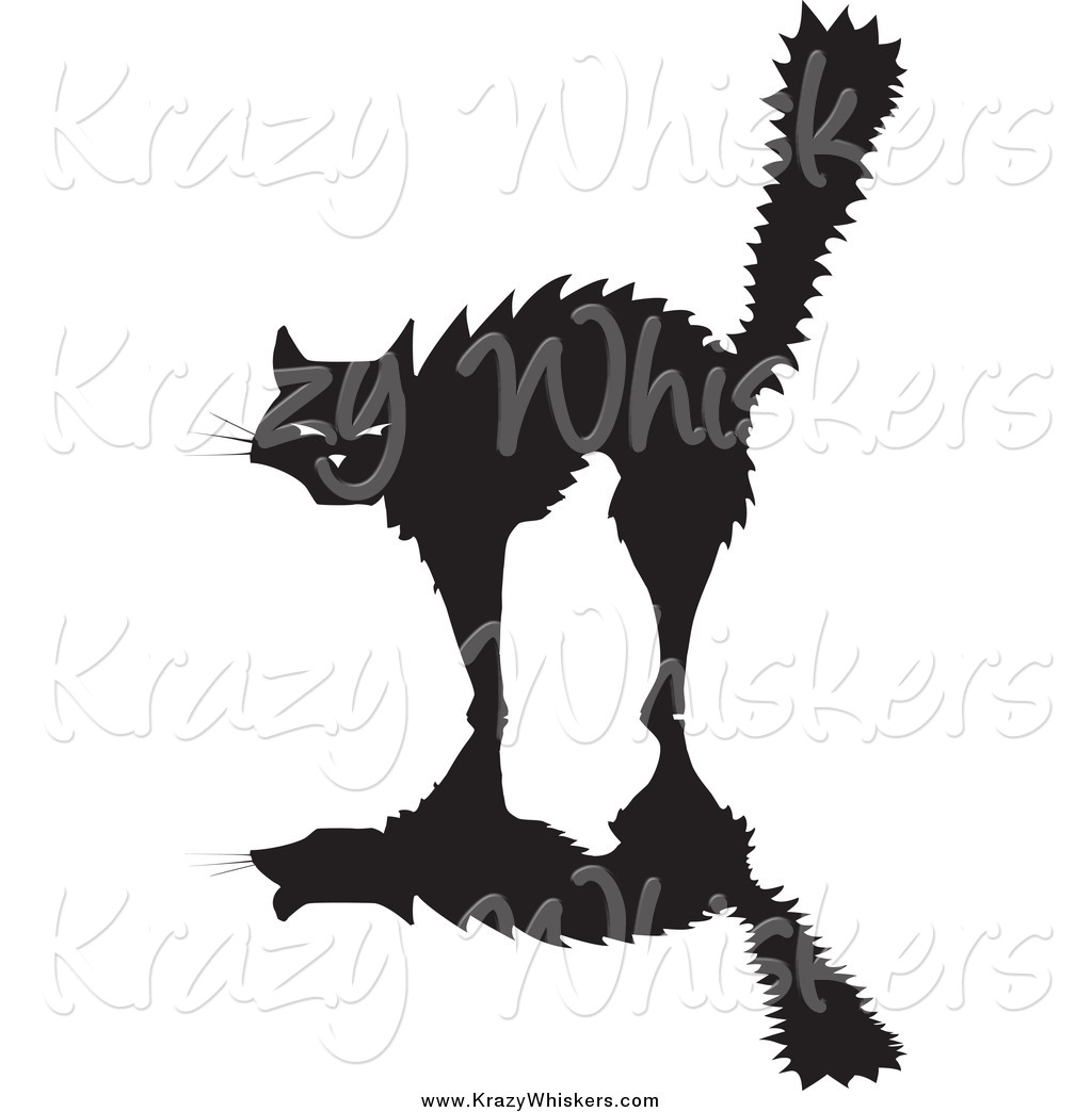 1024x1044 Critter Clipart Of A Scared Silhouetted Black Cat Arching Its Back