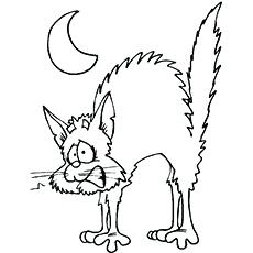 230x230 Scared Cat Halloween Coloring Pictures For Kids Pages To Print