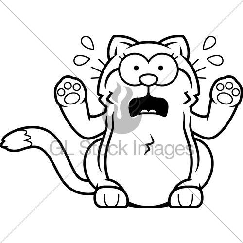 500x500 Cartoon Little Cat Scared Gl Stock Images