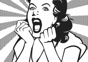 300x210 Terrified Face Drawing Scared, Worried Cat, Hand Draw Illustration