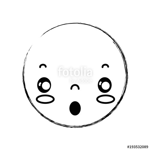 500x500 Figure Kawaii Head With Cute Scared Face Stock Image And Royalty