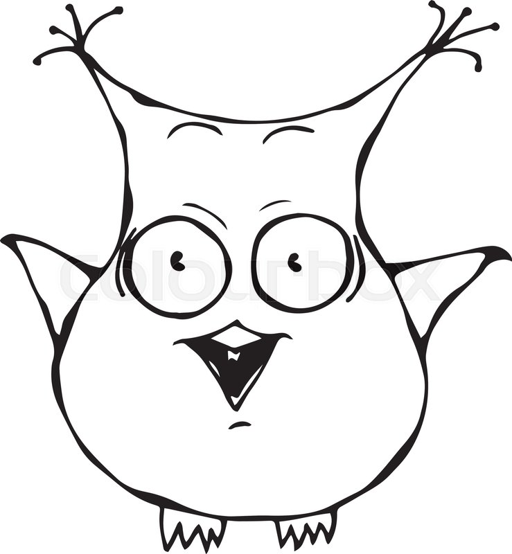 739x800 Cute Funny Scared Crazy Mad Insane Owl Stock Vector Colourbox