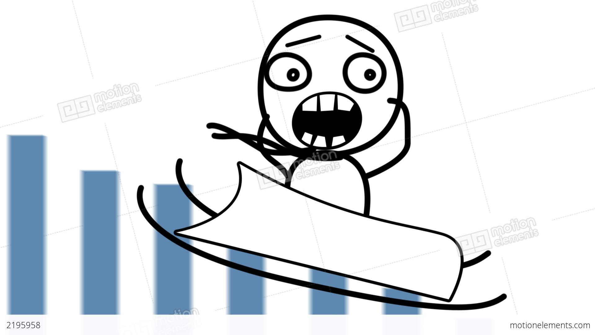 1920x1080 Man Scared Poor Statistics Loop Cartoon Stock Animation