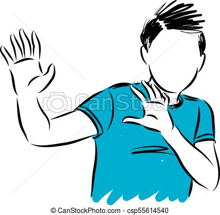 450x440 Scared Young Man Vector Illustration