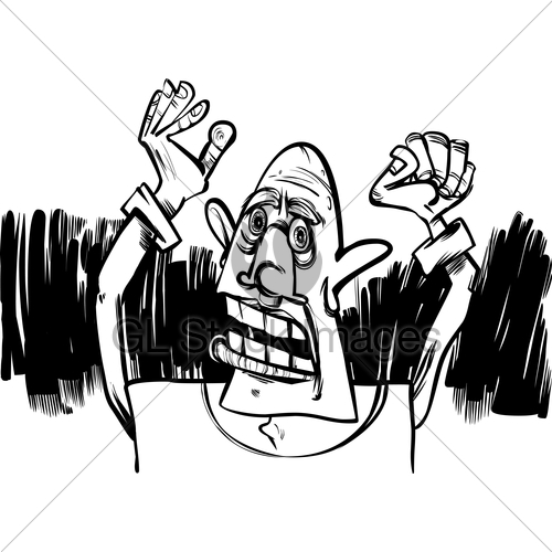 500x500 Cartoon Sketch Of Scared Man Gl Stock Images