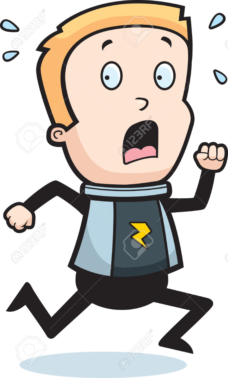 783x1300 Scared Man Running Clipart