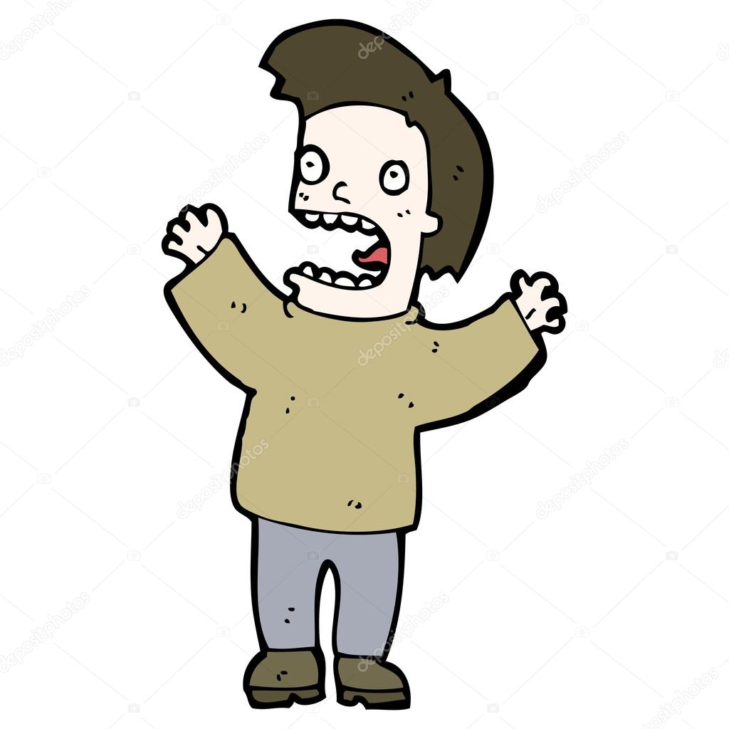 1024x1024 Cartoon Scared Person Group With Items