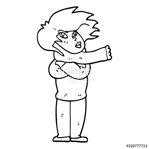 500x500 Line Drawing Cartoon Girl With Scarf Stock Image And Royalty Free