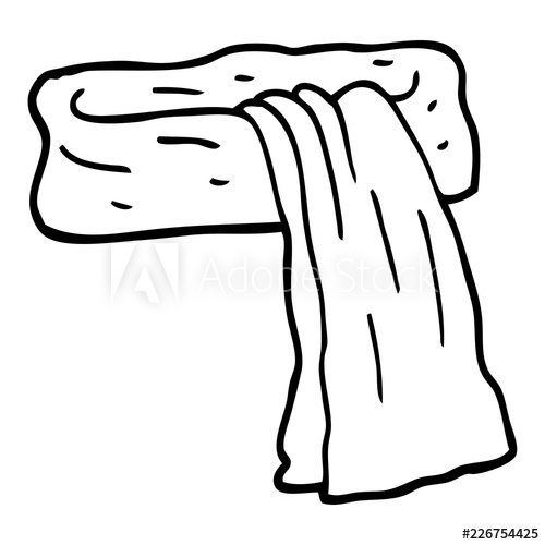 500x500 Line Drawing Cartoon Scarf