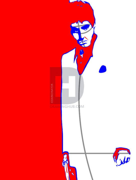 546x720 How To Draw Scarface, Step