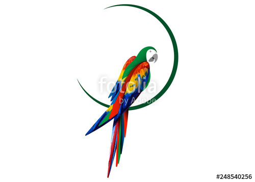 500x357 Parrot Logo Idea Design, Beautiful Scarlet Macaw Bird In Natural