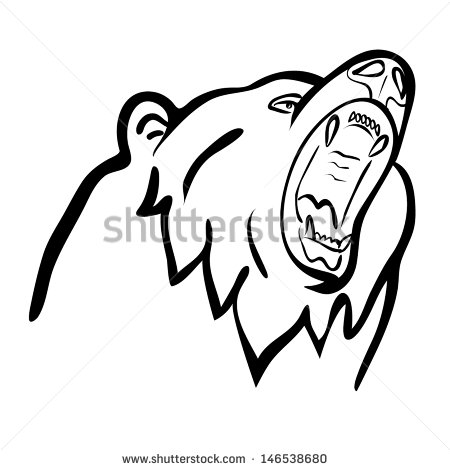 450x470 Grizzly Bear Outline Black Bear Drawing Outline