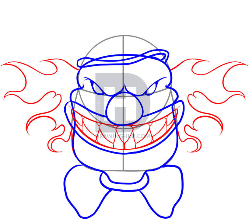 818x720 How To Draw A Scary Clown, Step