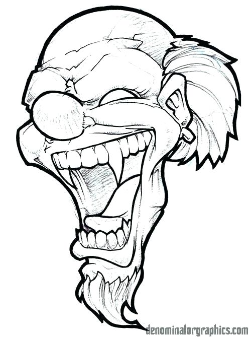 500x669 How To Draw An Evil Clown How To Draw Scary Clowns Draw Evil Clown