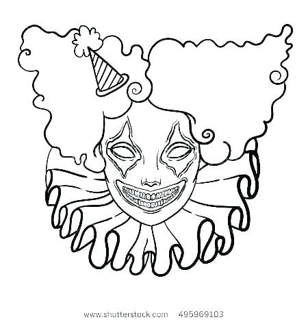 450x470 Clowns Coloring Pages Unique Scary Clown Coloring Pages Printable