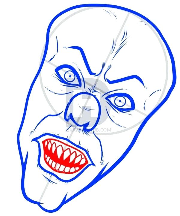 Scary Clown Face Drawing | Free download on ClipArtMag